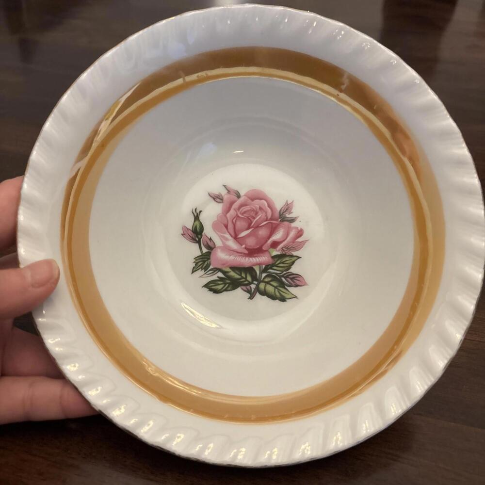 Westwood Fine China Rose Bowl Gold Trim Handcrafted in Japan Vintage